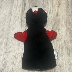 Target 2017 Pillowfort Skunk Black Red Hand Puppet 11 Inches
